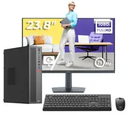 PC Office Complet OptimX T5 SFF cu procesor Intel Core i5-9400, 8GB DDR4, 256GB SSD, Win11 Pro și Monitor 24" FHD, IPS, LED + kit tastatura si mouse Pro KM500 cu fir