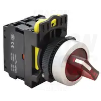 Comutator cu brat luminos,LED,rosu, 2 pozitii NYK3-SL21R 1×NO+1×NC, 5A/230V AC-15, IP65, LED 230V AC/DC