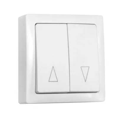 Aparataj PT IP20 intrerupator(buton) dublu (pt. roller) 10A - alb Super Slim
