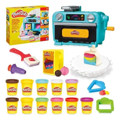 Set de decorare tort Hasbro Play-Doh cu 11 cutii plastilina, forme si accesorii