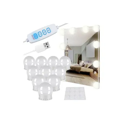 Lumini LED pentru oglinda, masa de toaleta, 30 moduri iluminare, rece/cald/neutru, 10 niveluri intensitate, USB