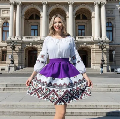 Rochie stilizata cu motive traditionale Zenovia 2