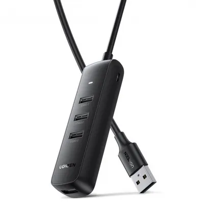 Hub USB UGREEN CM416, 4 x USB-A 3.0, 0.25m, Negru