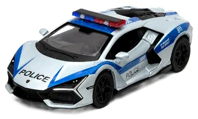 Mașinuță metalică Kinsmart Police Edition - Lamborghini Revuelto, 1:38