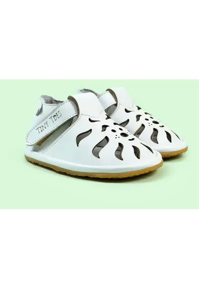 Sandale Barefoot din piele naturala - Kimba - Alb - Alb