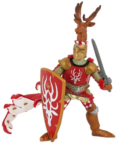 Figurina Papo The Medieval Era – Cavaler pe cerbul rosu