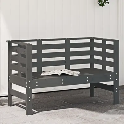 vidaXL Bancă de grădină, gri, 111,5x53x71 cm, lemn masiv de pin
