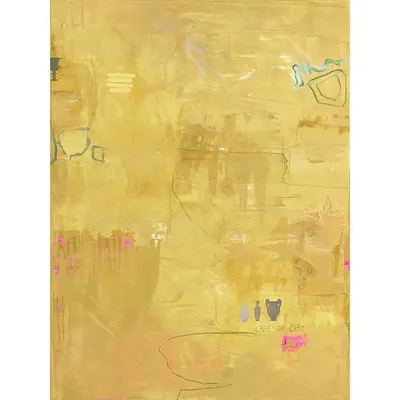 Tablou pictat manual pe pânză 88x118 cm Yellow Petite – Malerifabrikken