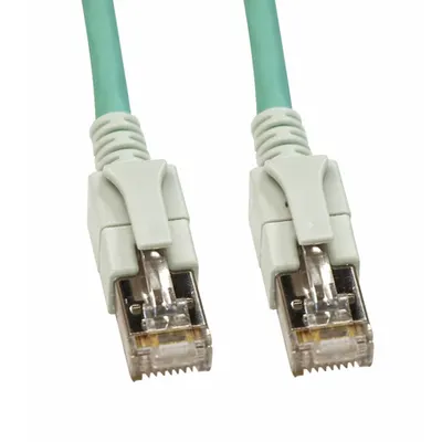Patchcablu Cat6a cu LED ecranat RJ45 albastru-aqua 10GB 2m