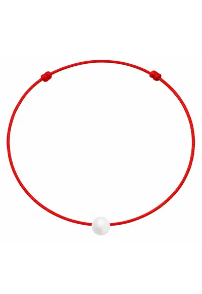 Bratara martisor decorata cu perla Preciosa - Alb