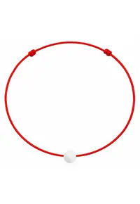 Bratara martisor decorata cu perla Preciosa - Alb