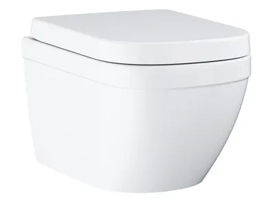 Set WC Grohe Euro Ceramic 39693000, suspendat, rimless, Triple Vortex, capac SoftClose, Alb