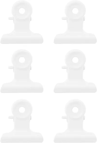 Set 6 clipsuri magnetice- Medium Bulldog Clip-White