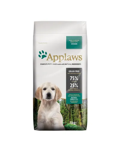 APPLAWS Hrana uscata pentru catelusi de talie mica/medie, cu pui 15 kg