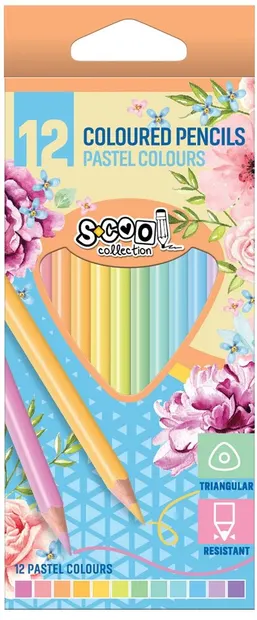 Creioane colorate S. Cool - 12 culori pastelate