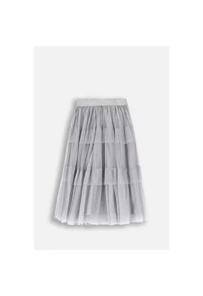 Fusta evazata din tulle - Gri