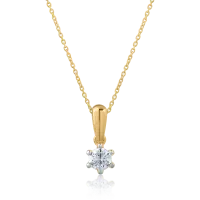 Lant cu pandantiv din aur galben cu diamant de 0.158ct