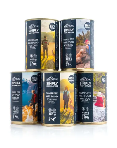 SIMPLY FROM NATURE Hrana umeda caini mix 5 arome 5 x 400g