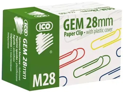 Clips de hartie color Ico - M28, 28 mm, 100 bucati