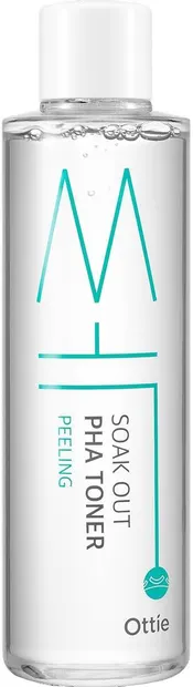 Ottie Soak Out Toner de curățare pentru față cu acid PHA, 210 ml
