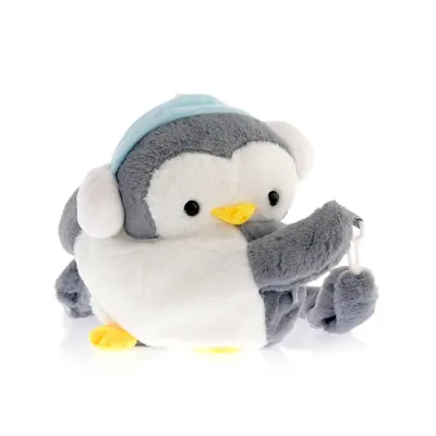 Rucsac gri in forma de pinguin