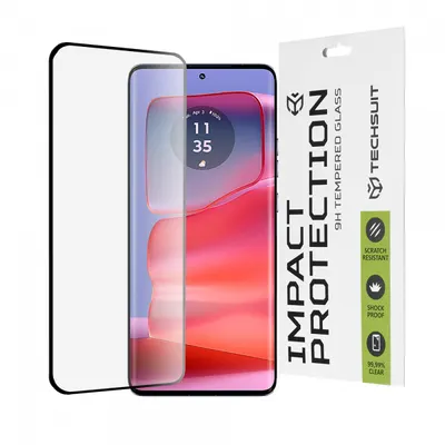 Folie de protectie Ecran Techsuit pentru Motorola Edge 50 Pro, Sticla Securizata, Full Glue, 111D, Neagra