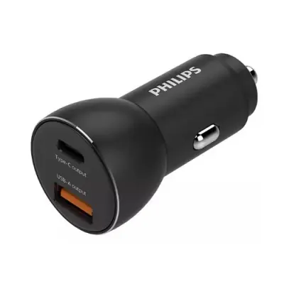 Incarcator Auto Philips PH-DLP2521, 36W, 1x USB-A, 1x USB Type-C (Negru)