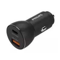 Incarcator Auto Philips PH-DLP2521, 36W, 1x USB-A, 1x USB Type-C (Negru)