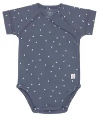 Body pentru bebeluși cu mânecă scurtă Lassig - Gots, 86/92 cm, 12-24 luni, Albastru Triunghi