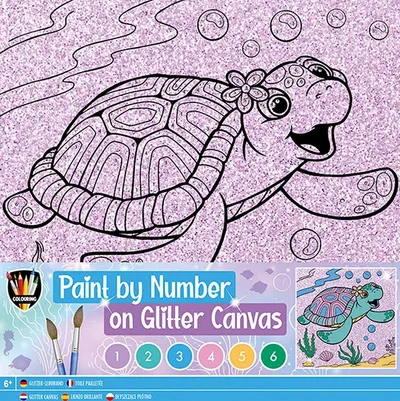 Set de colorat cu numere Grafix - broască țestoasă, 25 x 25 cm