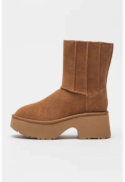 Ghete din piele intoarsa Classic Twin - Maro camel