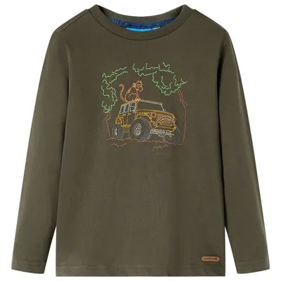 Tricou pentru copii cu mâneci lungi,, kaki, 92