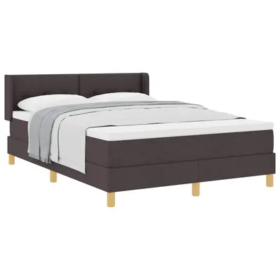 vidaXL Pat cu arcuri cu headboard Maro închis 200 x 160 cm țesătură