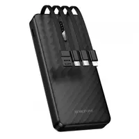 Baterie Externa Borofone BJ84 Smooth, 10000mAh, 10W, 1 x Lightning - 1 x microUSB - 1 x USB-A - 1 x USB-C, Neagra