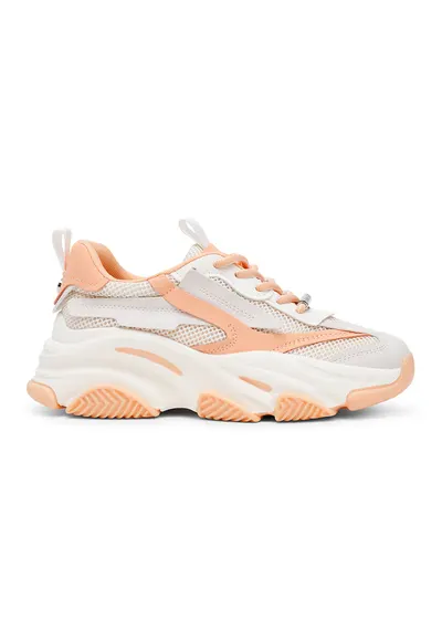 Pantofi sport cu insertii de plasa Possession-E - Piersica/Alb murdar