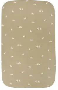 Cearșaf de pat pentru bebeluși cu elastic Bimbidreams - Bunny, 60 x 120 cm, Green Moss