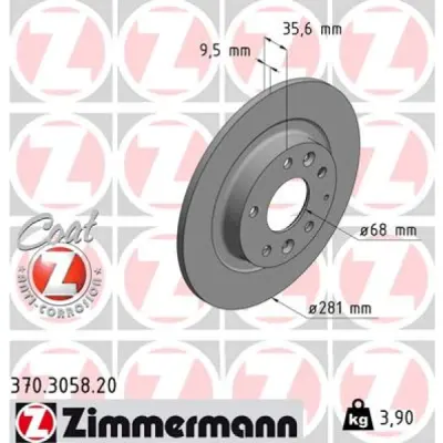 Disc frana ZIMMERMANN 370.3058.20