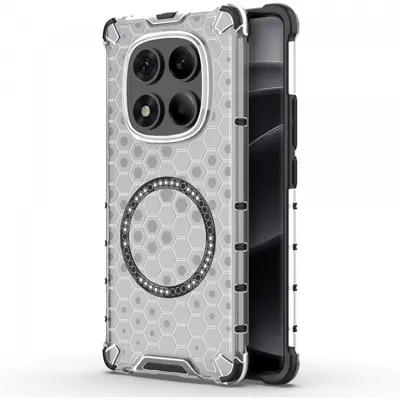 Husa MagSafe pentru Xiaomi Redmi Note 14 Pro 4G, Techsuit, HoneyComb Shield, Alba
