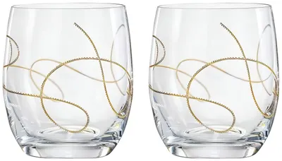 Set pahare de whisky Bohemia Crystalex - String Gold, 2 buc, 300 ml