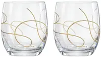 Set pahare de whisky Bohemia Crystalex - String Gold, 2 buc, 300 ml