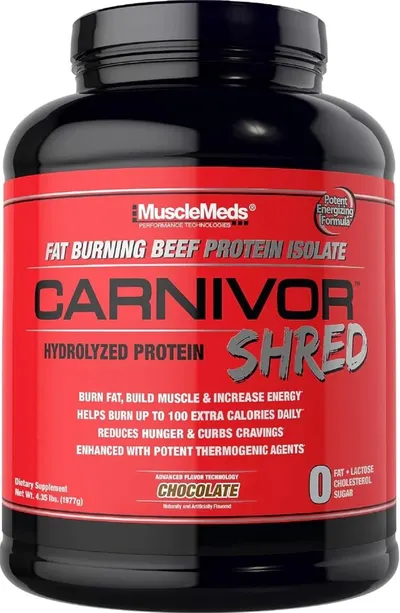 Carnivor Shred Fat Burning Beef Protein, ciocolată, 1977 g, Muscle Meds