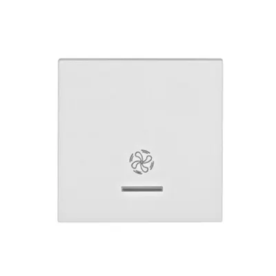 Clapetă cu fantă transparentă, simbol ventilator, albă