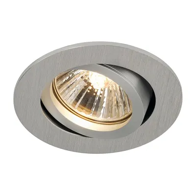 Spot incastrat, NEW TRIA 68 Ceiling lights GU10, aluminium indoor recessed ceiling light, QPAR51 brushed aluminium 50W