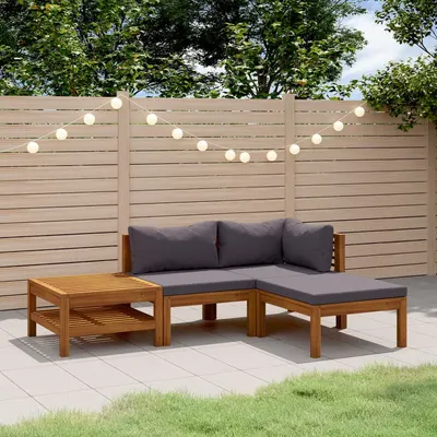 Gossi set mobilier de gradina cu perne, 4 piese, lemn masiv de acacia
