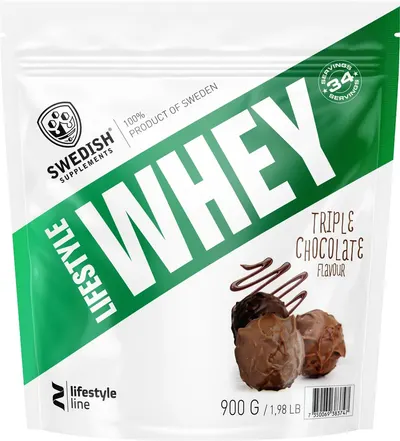 Lifestyle Whey, ciocolată triplă, 900 g, Swedish Supplements
