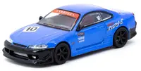 Model de colecție Tarmac Modern: Automobile - Nissan Vertex Silvia (S15), black/blue - Tarmac Works 10th Anniversary