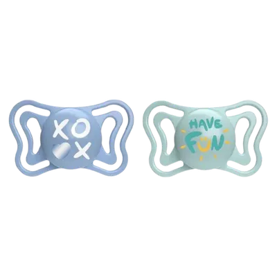 Suzete din silicon pentru copii 6-16 luni PhysioForma Light Glow Bleu, 2 bucati, Chicco