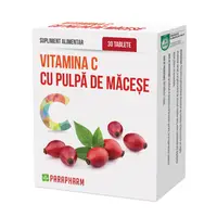 Vitamina C cu pulpa de Macese, 30 tablete, Parapharm