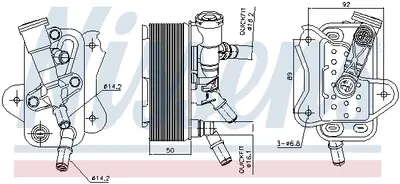 Radiator ulei termoflot cu carcasa filtru ulei potrivit BMW Seria 3 (E90), 3 (E91), 3 (E92), 3 (E93), 5 (F10), 5 (F11), 5 GRAN TURISMO (F07), 7 (F01, F02, F03, F04), X5 (E70), X6 (E71, E72) 2.0D 3.0D