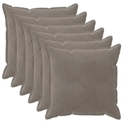 vidaXL Husă pentru pernă 6 pcs HOUTEN Gri deschis 80 x 80 cm Catifea